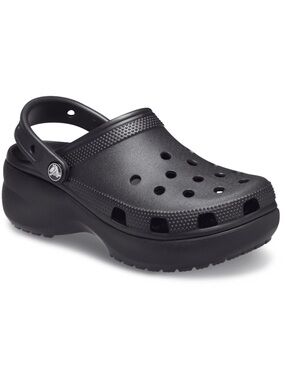 Crocs Classic Platform Clogs Black Iconic Comfort Womens Slip On Shoes